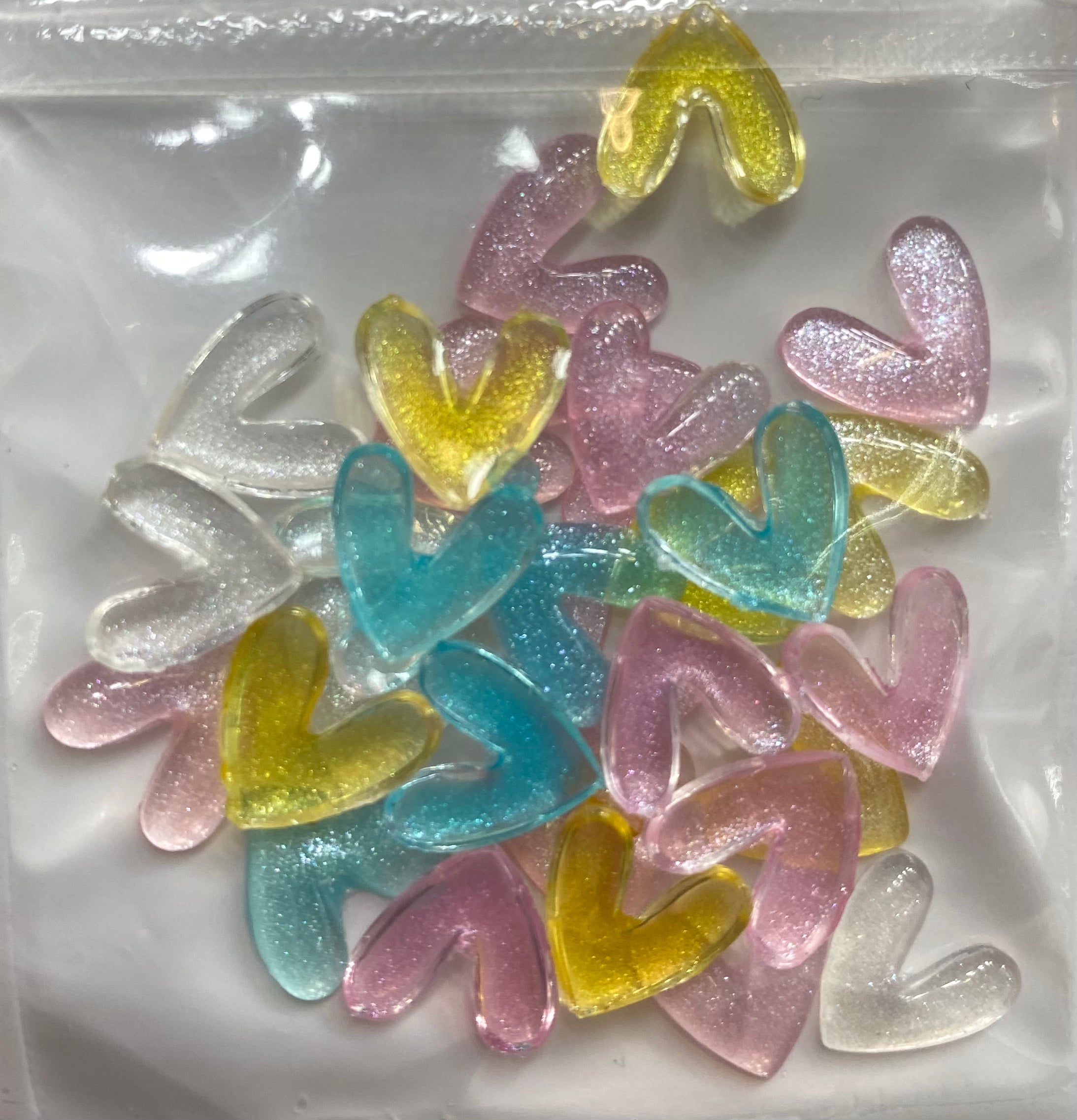 Mixed Colours Glitter Hearts