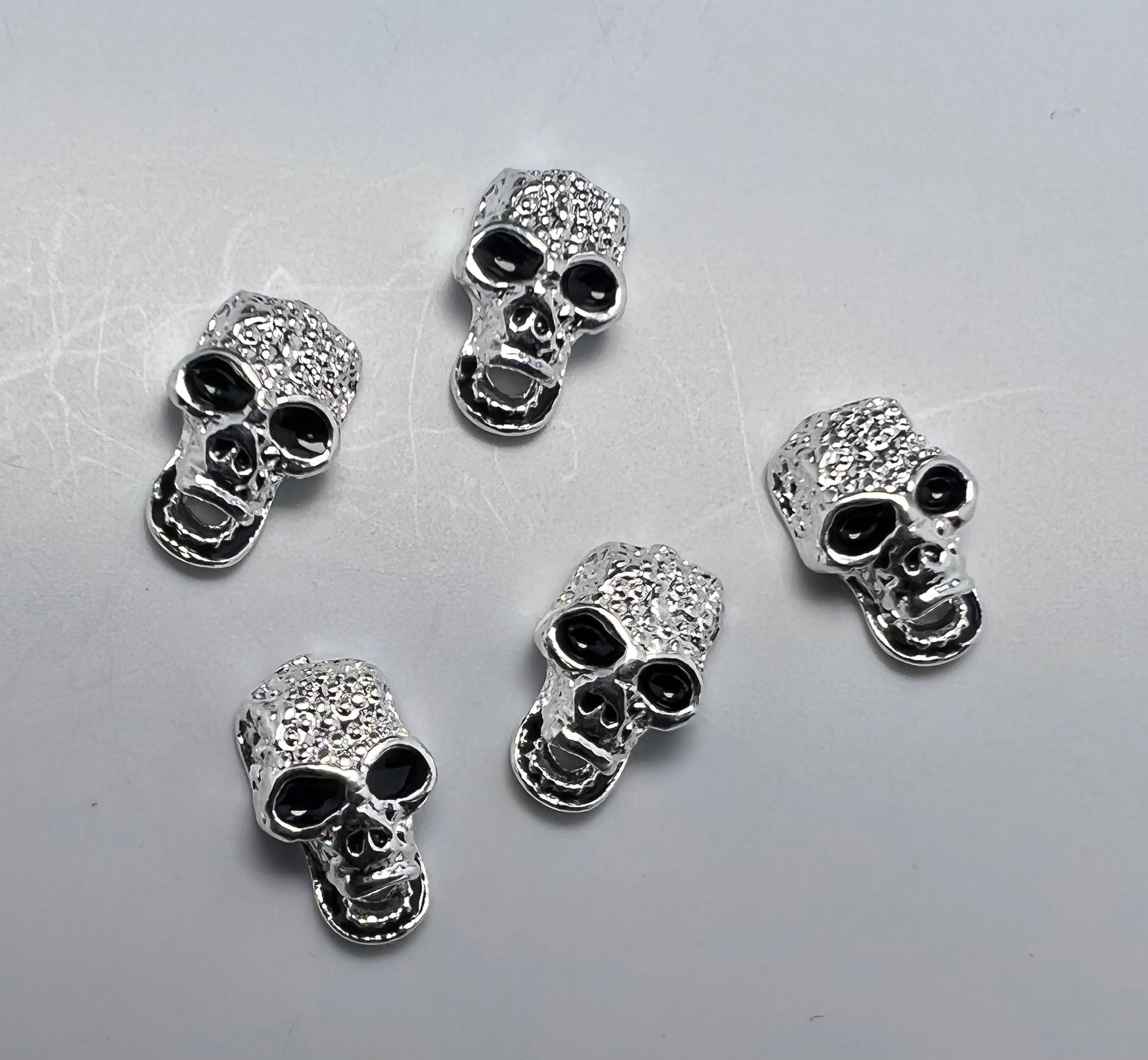 Silver Crystal Skull Charm