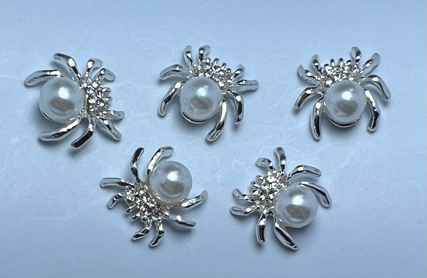 Silver Pearl spider charm